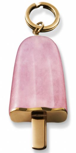 AMBROSINI JEWELS -  PENDENTE ARGENTO 925°  ghiacciolo finitura rosé pietra rosa medio (29.5x13 mm)