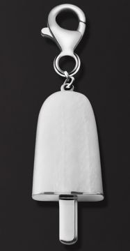 AMBROSINI JEWELS -  PENDENTE ARGENTO 925°  ghiacciolo finitura bianca pietra bianca piccolo (21x14 mm)