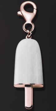 AMBROSINI JEWELS -  PENDENTE ARGENTO 925°  ghiacciolo finitura rosé pietra bianca piccolo (21x14 mm)
